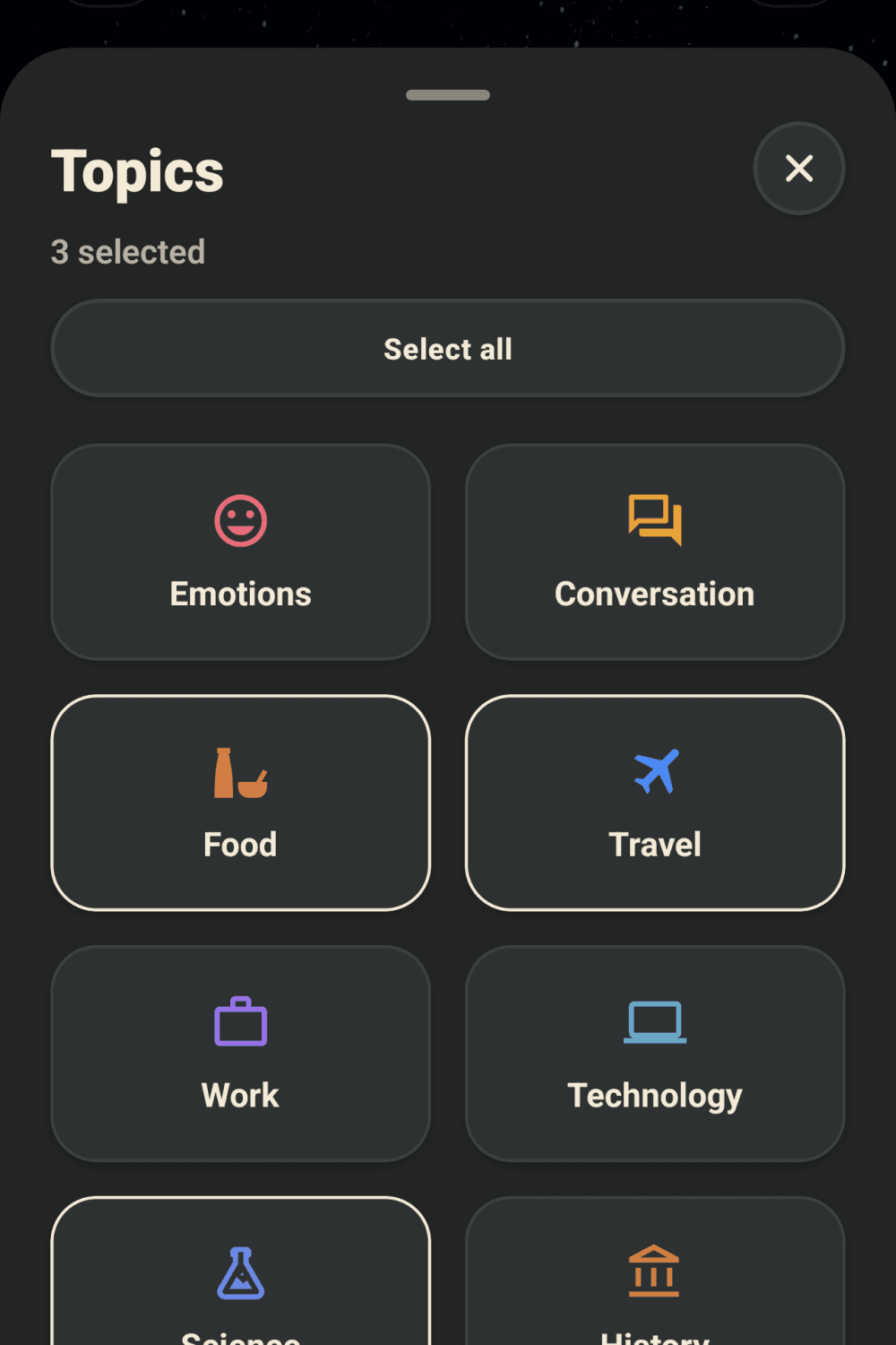 Topics placeholder